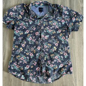 Steel & Jelly British Design Men’s Size Medium Floral Button Down Shirt Collar